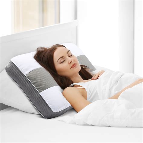 Gusseted Down-Alternative Bed Pillow-Orthopedic Cervical Pillow for Neck Pain, Ergonomic ...