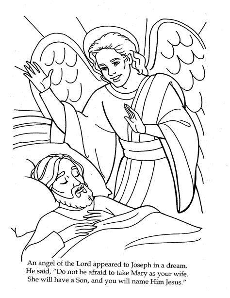 Angel Appears To Joseph Coloring Page