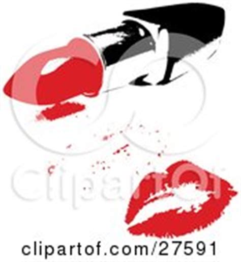 Red Lipstick Kiss From A Woman, On A White Background With A Tube Of Lipstick Posters, Art ...