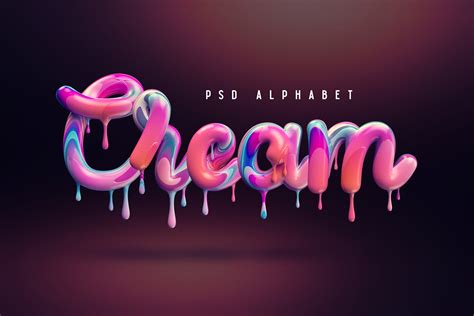 Genial alfabeto 3D con efecto crema para Photoshop y en formato PNG - SomosDiseñadores | Blog ...