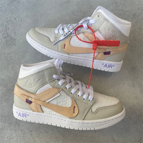 Custom JORDAN 1 - OFF-WHITE python/ beige - TA Customs