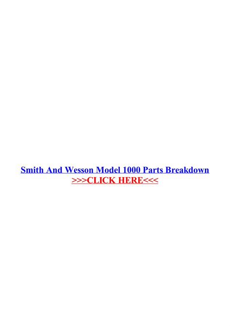 (PDF) Smith And Wesson Model 1000 Parts Breakdown · Smith And Wesson ...