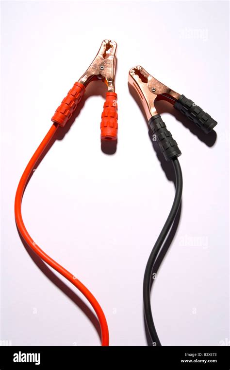 Positive And Negative Jumper Cables Stock Photo - Alamy