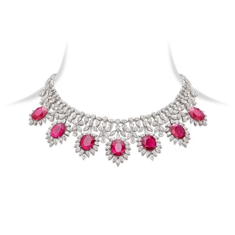 Classic Ruby & Diamond Necklace - Rose