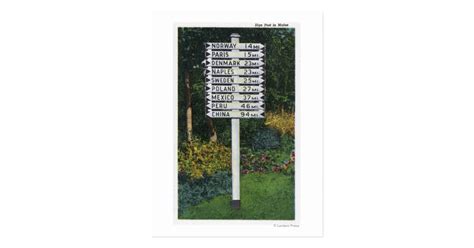 Mile Marker Sign Post Postcard | Zazzle