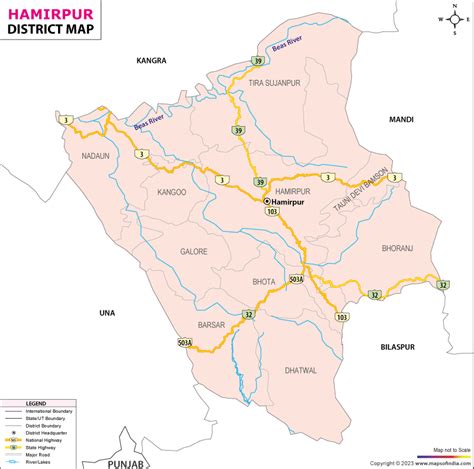 Hamirpur District Map Himachal Pradesh