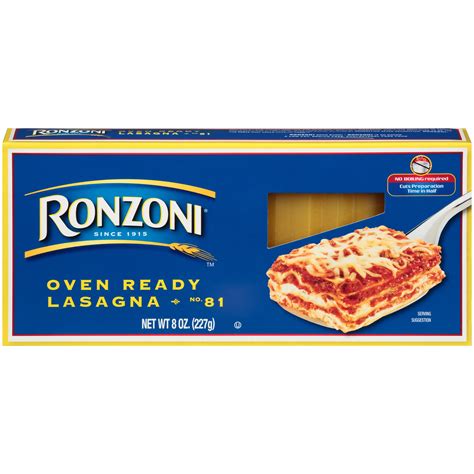 Ronzoni® Oven Ready Lasagna Pasta, 8 oz. Box - Walmart.com