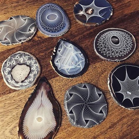 Laser engraving some agate slices. Testing out my vision/a… | Flickr
