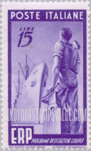 Value of poste italiane 15 lire stamps