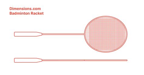 Badminton Racket Dimensions & Drawings | Dimensions.com