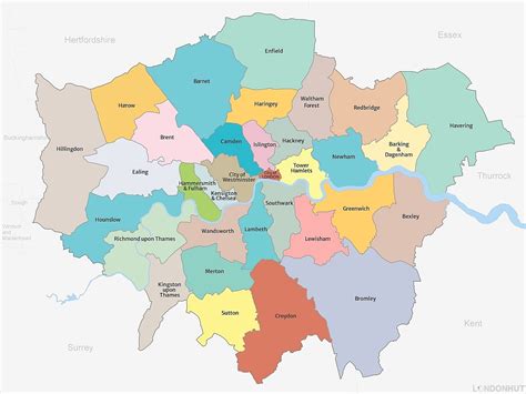 32 London Boroughs and the City of London