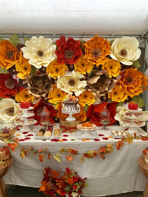 Fall Theme Paper Flower Backdrop