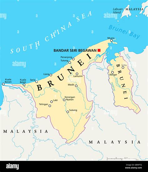 Brunei Political Map