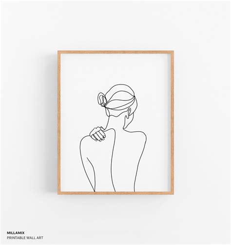 Woman Silhouette Woman Back Drawing Female Art Print One - Etsy