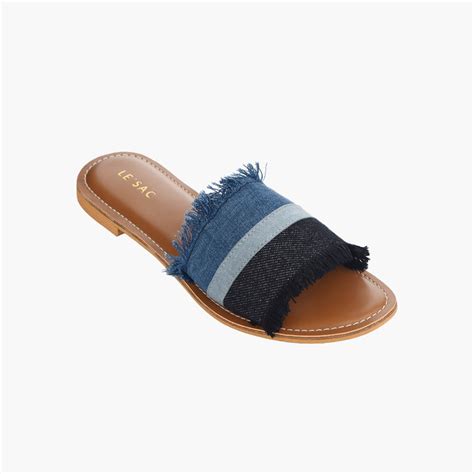 Shop Denim Slides Slippers Online | Buy Vegan Shoes Online - Lesac