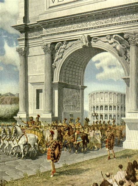 Triumphal procession through the Arch of Titus in the Roman Forum ...