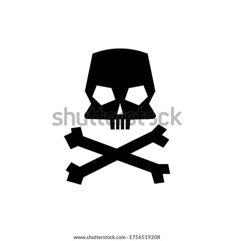 Skull Crossbones Silhouette Isolated On White Stock Vector (Royalty ...