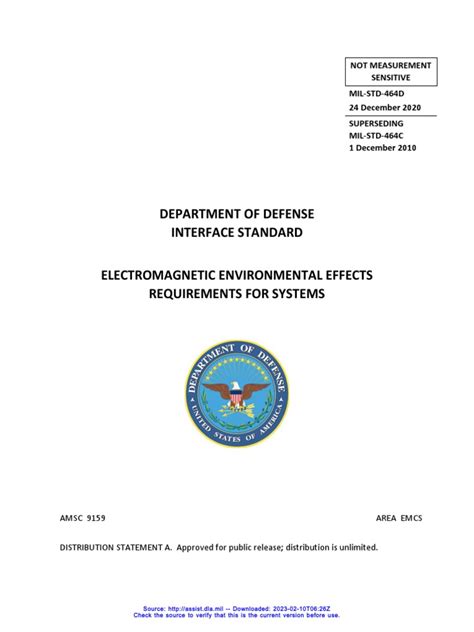 Mil STD 464D | PDF | Electromagnetic Compatibility | Electrostatic Discharge