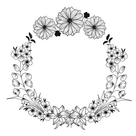 Aesthetic Floral Borders, Flower Border, Circle Flower Border, Flower PNG Transparent Clipart ...