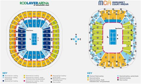 Margaret Court Arena Seating Map - State Coastal Towns Map