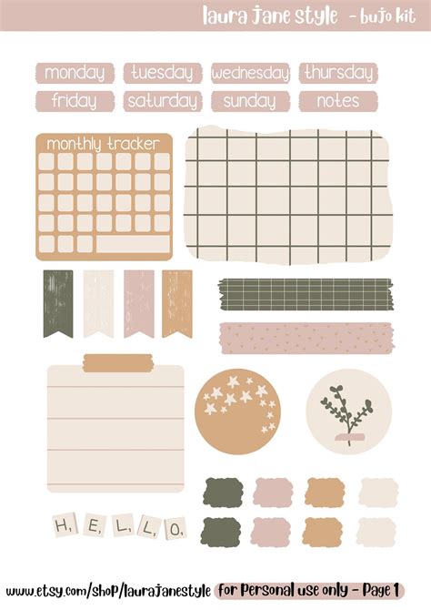 Printable bullet journal kit bullet journal printable etsy – Artofit