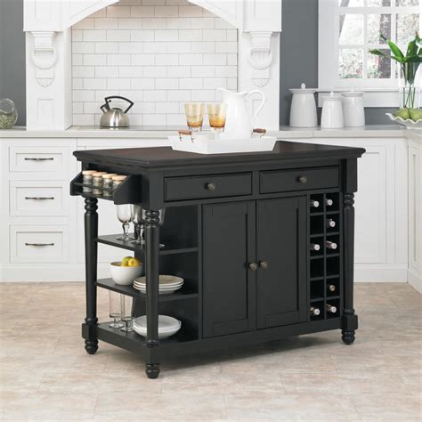 Home Styles Grand Torino Black Kitchen Island With Storage-5012-94 ...