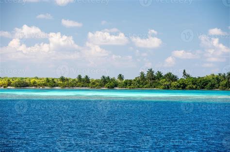 maldives tropical paradise beach crystal water coconut tree island ...