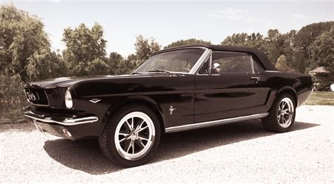 black 1966 mustang convertible