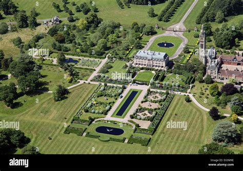 aerial view of Eaton Hall on the Duke of Westminster Eaton Estate in ...