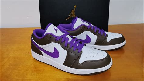 Air Jordan 1 low purple mocha (on feet) - YouTube