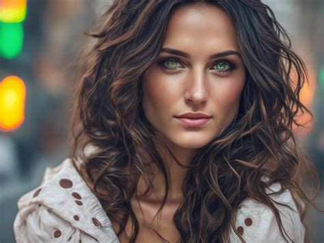 Premium Photo | Beautiful woman with black hair and blue eyes