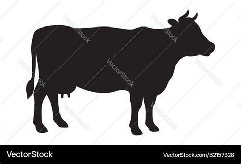 Cow silhouette Royalty Free Vector Image - VectorStock