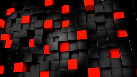 Online crop | red and black 3D blocks, render, black, red, digital art HD wallpaper | Wallpaper ...