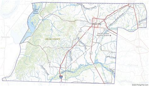 a map showing the location of two roads