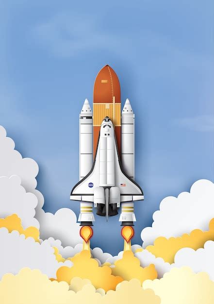 Business concept space shuttle launch to the sky | Premium Vector