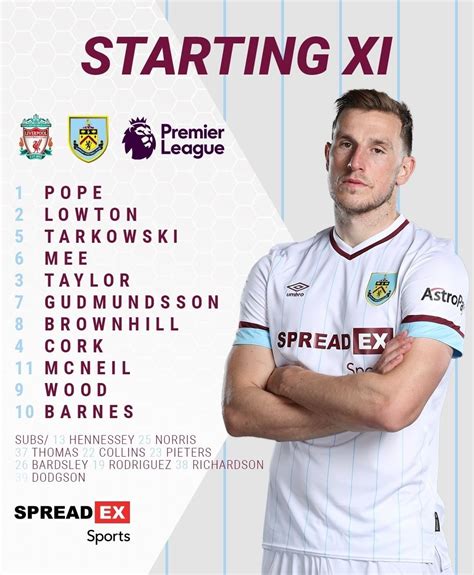 Burnley Lineup for the first match at Anfield this season (and with ...