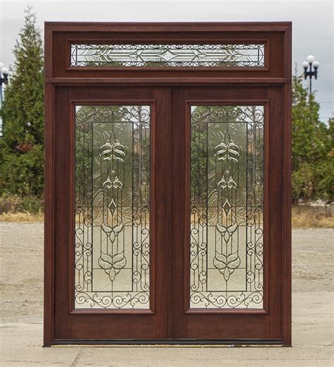 Exterior Double Doors - Solid Mahogany Wood Double Doors