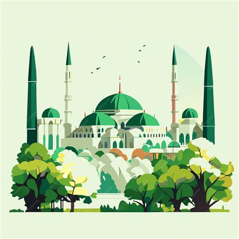 Premium Vector | Mosque illustration