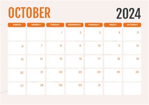 Free Editable October Calendar 2024 Template - Edit Online & Download | Template.net