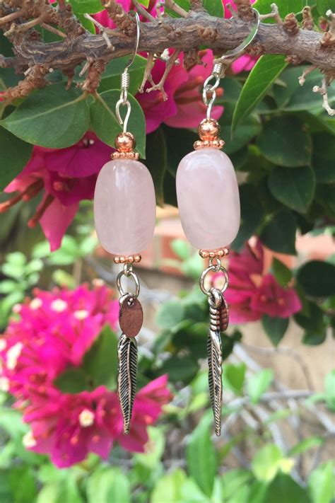 Rose Quartz Earrings - Etsy