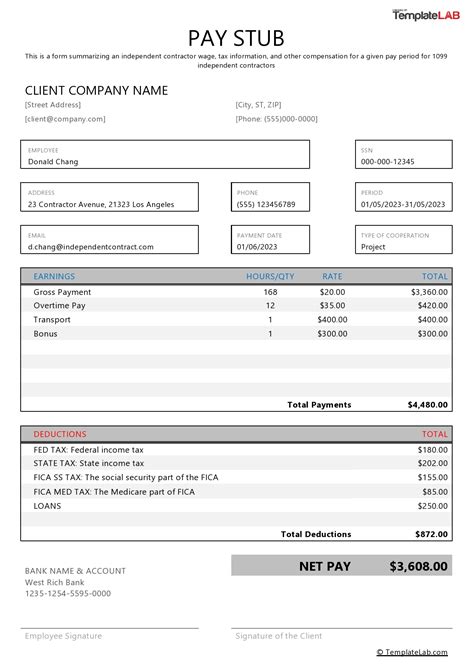 1099 Pay Stub Template Pdf Hq Template Documents - vrogue.co