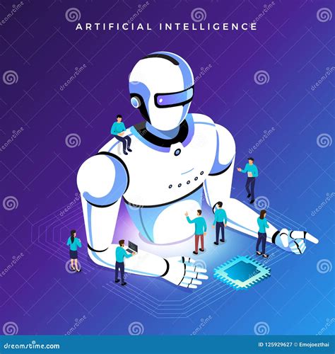 Isometric Artificial Intelligence AI Stock Vector - Illustration of mind, background: 125929627