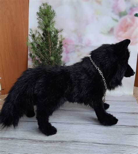 Lifelike wolf Realistic black plush wolf Pet portrait plush | Etsy