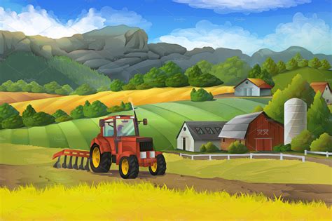 Farm landscape ~ Illustrations ~ Creative Market