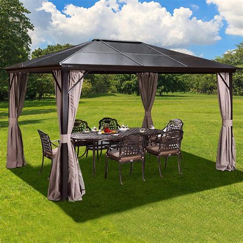 EROMMY 10'x12' Outdoor Hardtop EROMMYPolycarbonate Gazebo Canopy ...