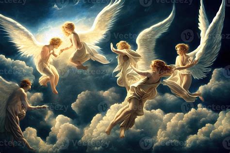 illustration of angels in heaven 21983093 Stock Photo at Vecteezy