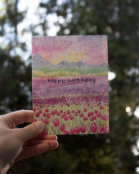 Birthday Card / Tulips Birthday Card / Greeting Card / | Etsy