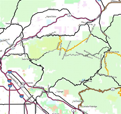 Angeles NF, San Gabriel Mountains - California Trail Map