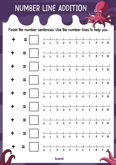 Number Line Additions | 0-10 Blank for Teachers | Perfect for grades 1st, 2nd, K | Math ...