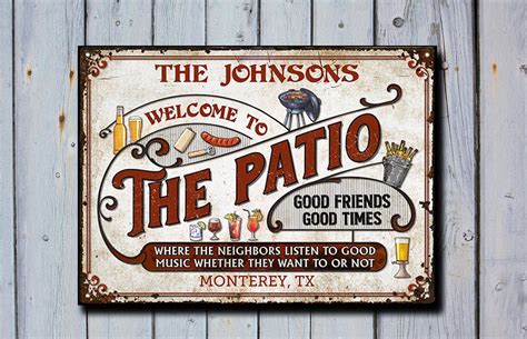 Personalized Welcome To The Patio Metal Sign Backyard Metal | Etsy